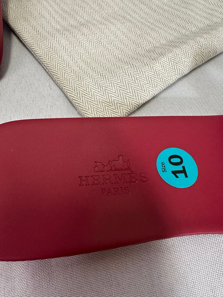 Hermes Aloha Chaine d'Ancle Rose Flat Rubber Sandals