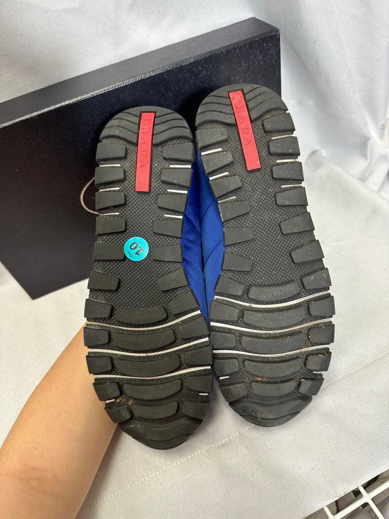 Prada Linea Rossa Blue Nylon Low Top Sneakers