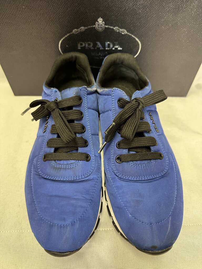 Prada Linea Rossa Blue Nylon Low Top Sneakers