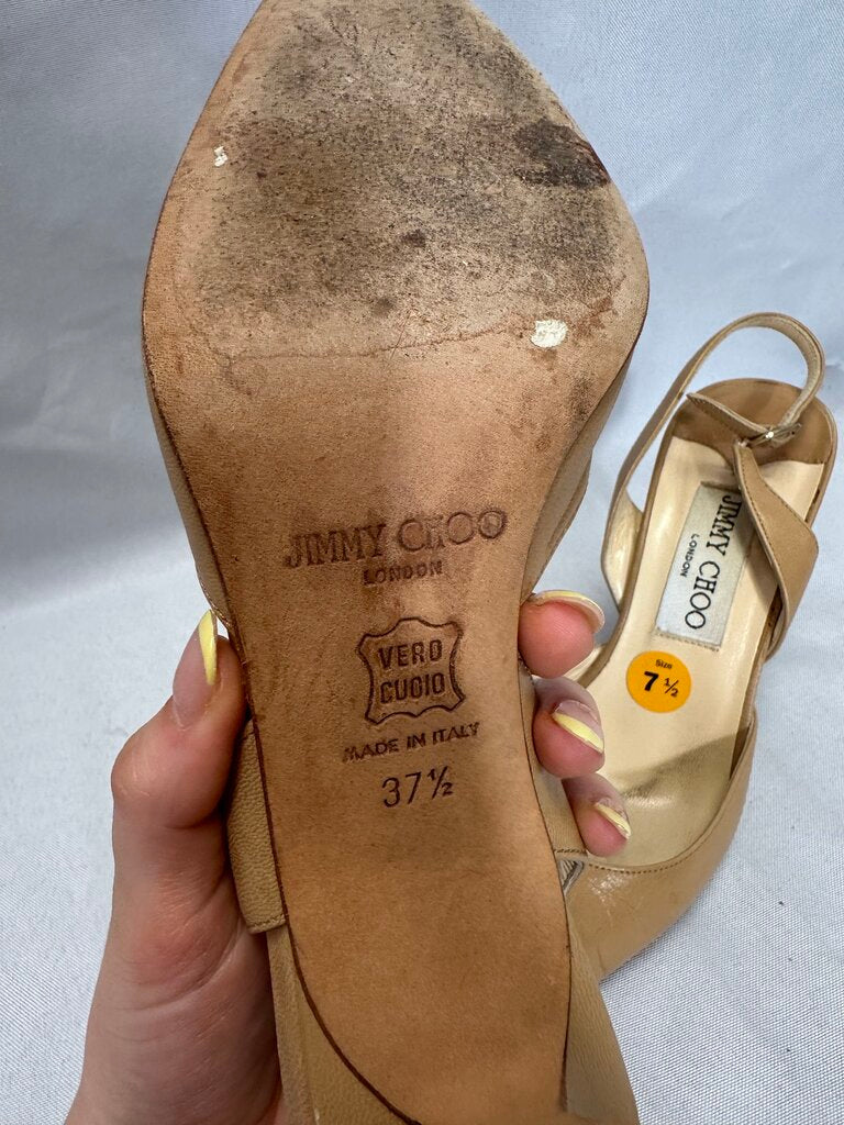 Jimmy Choo Tan Slingback Heels