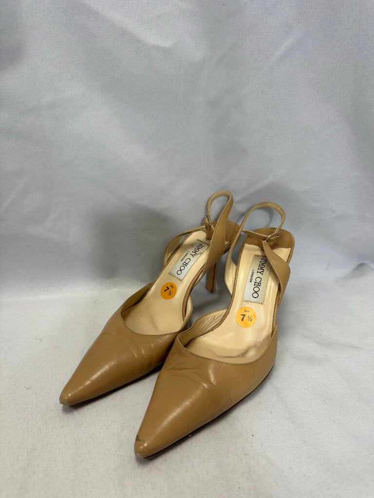 Jimmy Choo Tan Slingback Heels