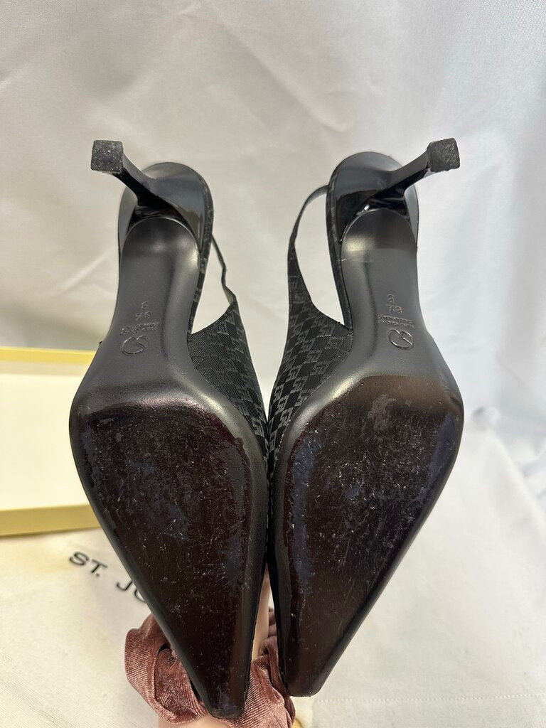 St. John Vintage Black Slingback Heels