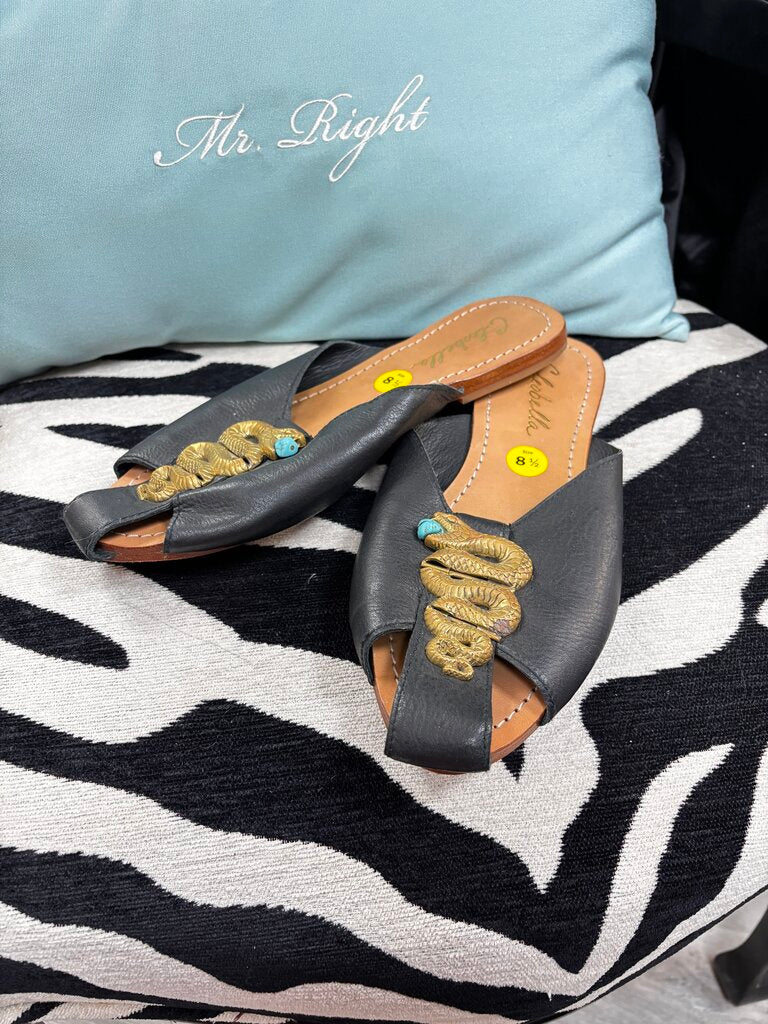 Cleobella Black Snake Sandals