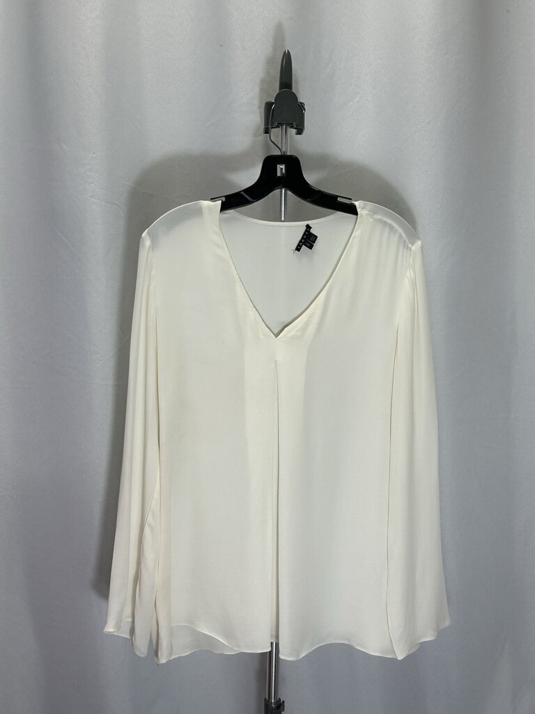 Theory Cream V Neck Silk Longsleeve