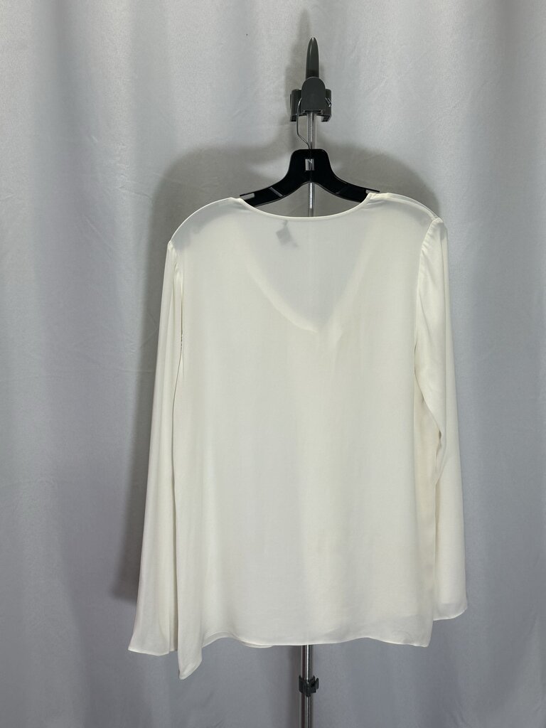 Theory Cream V Neck Silk Longsleeve