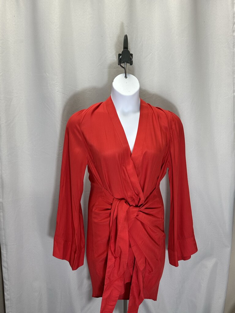 L'Academie Red Wrap Longsleeve Revolve Dress
