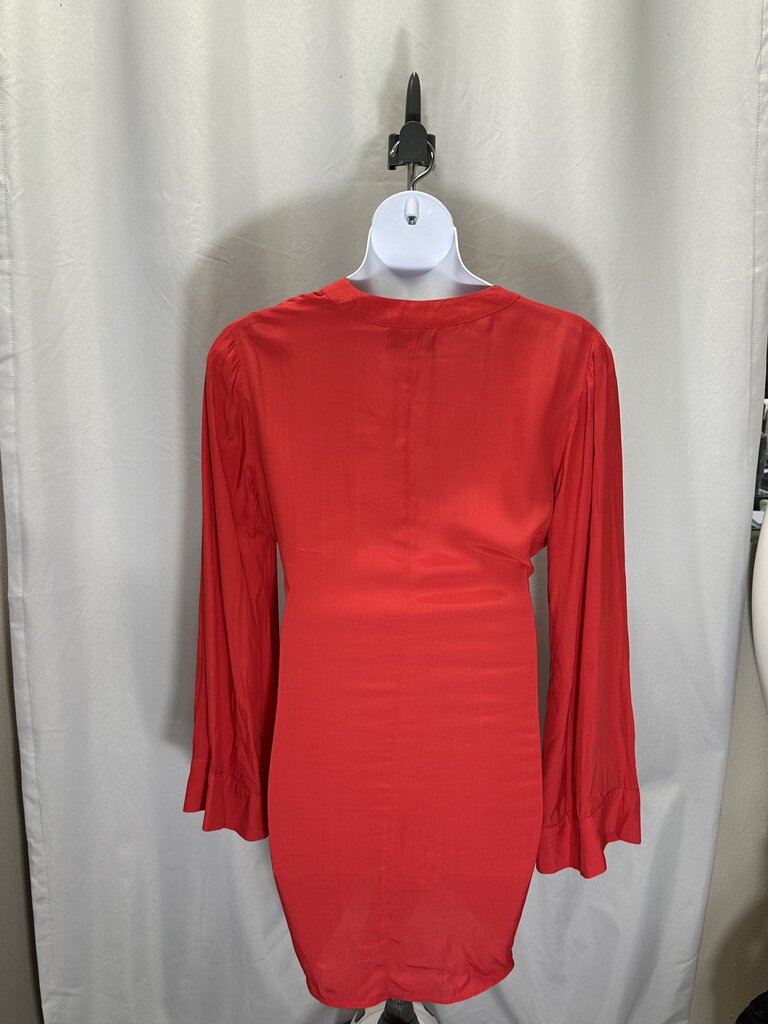 L'Academie Red Wrap Longsleeve Revolve Dress