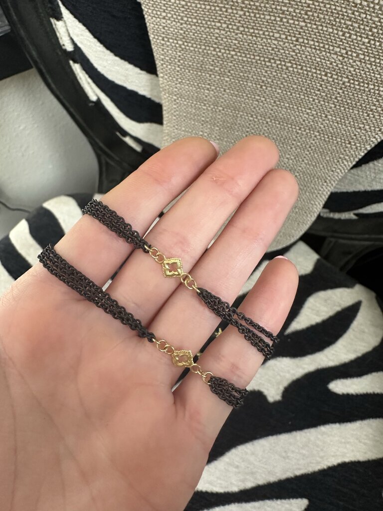 Armenta 3 Strand Black and Gold Necklace