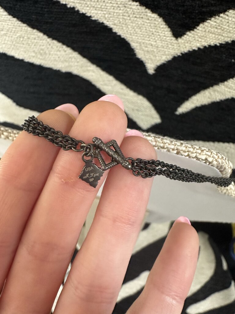 Armenta 3 Strand Black and Gold Necklace