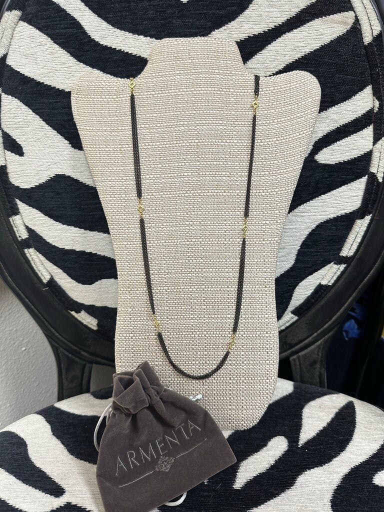 Armenta 3 Strand Black and Gold Necklace