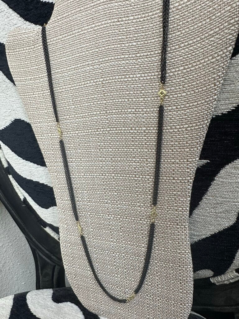 Armenta 3 Strand Black and Gold Necklace