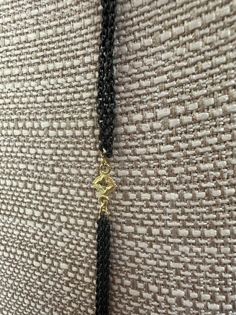 Armenta 3 Strand Black and Gold Necklace