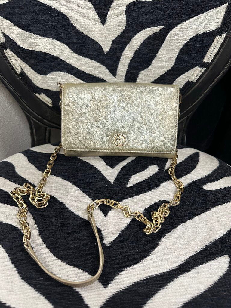 Tory Burch Robinson Metallic Chain Wallet
