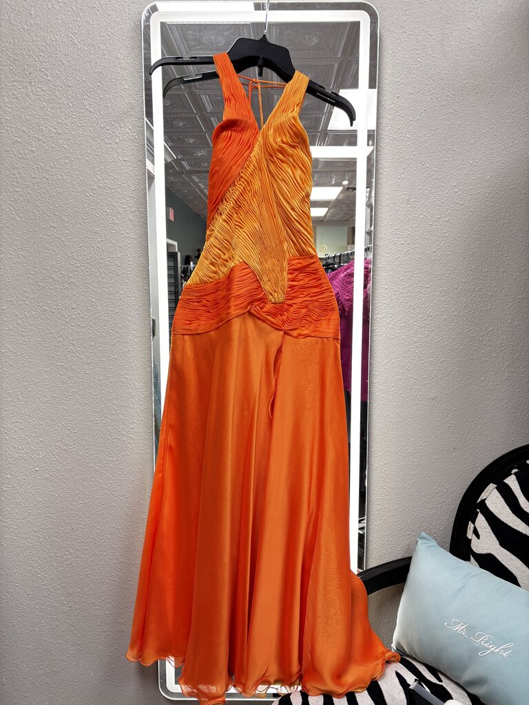 Orange Custom Gown made in Venezuela