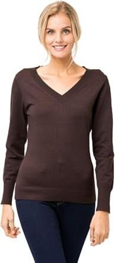 M brown low v-neck sweater