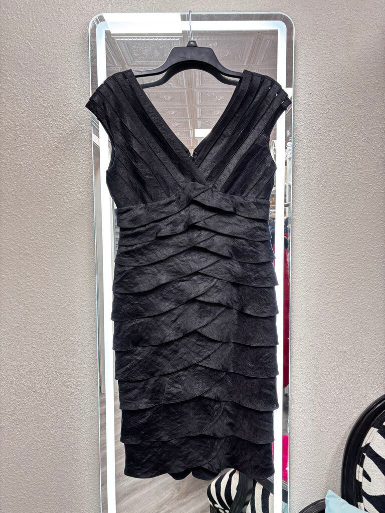 8 black ruffle dress