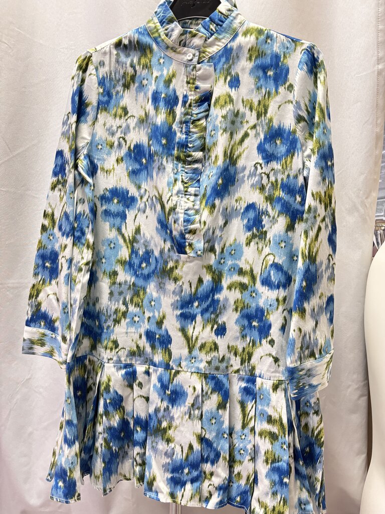s blue & green long sleeve dress