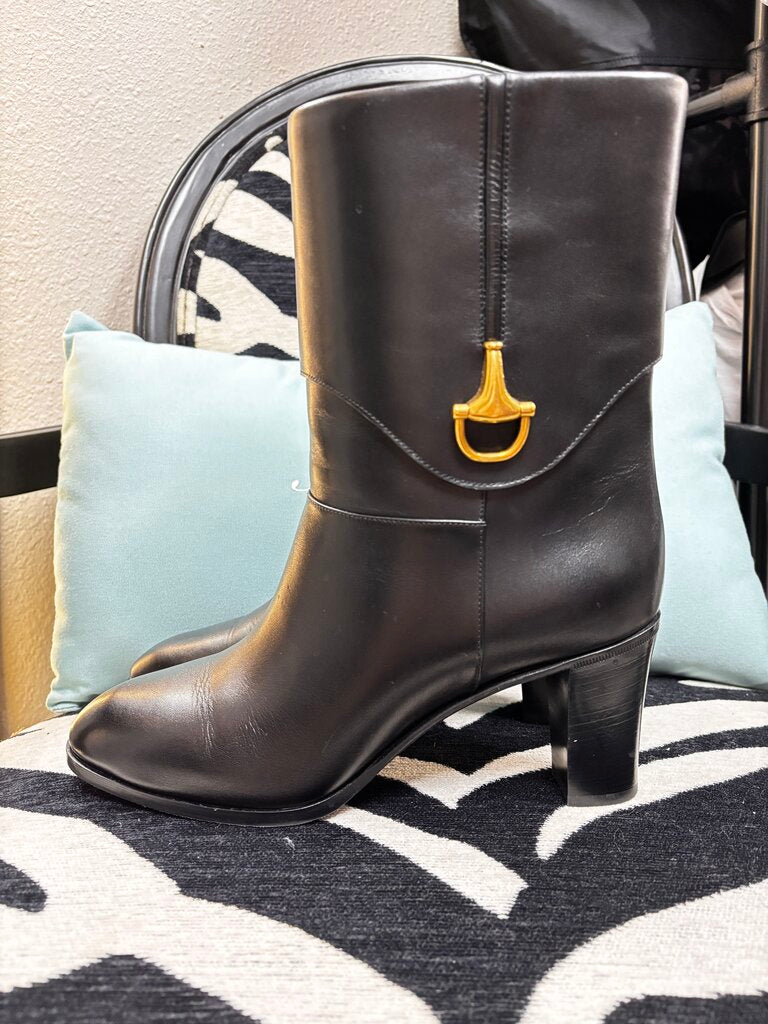 Gucci Calfskin Horsebit Elizabeth Boots