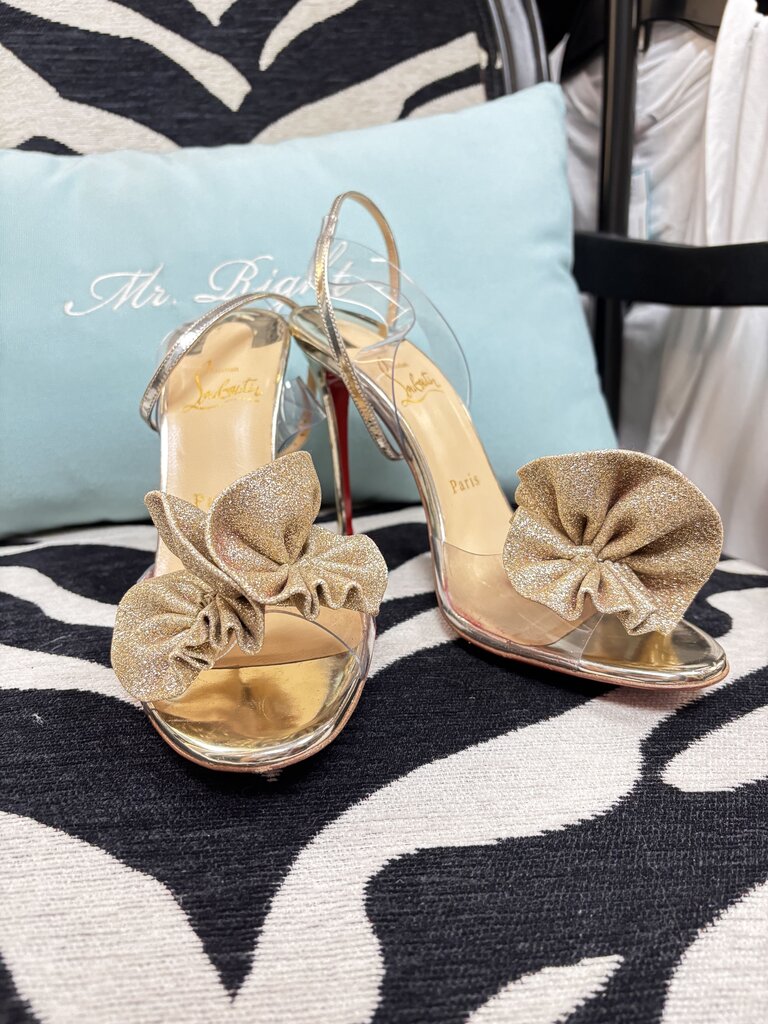 Christian Louboutin Fossiliza 100 Glitter Light Gold