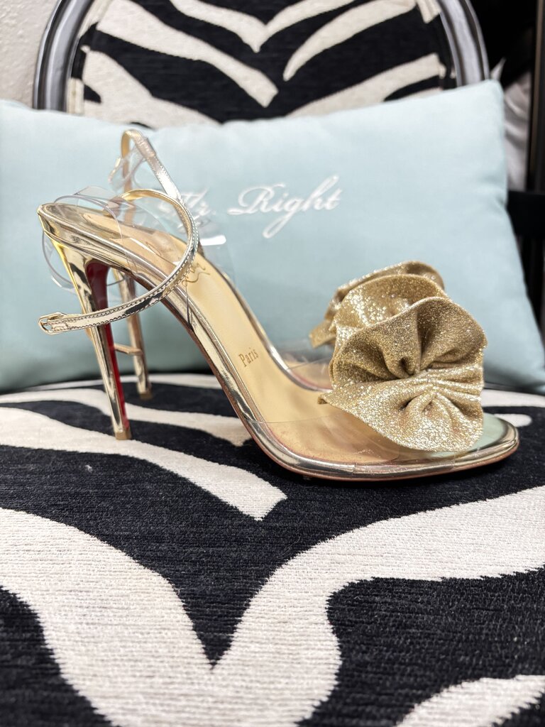 Christian Louboutin Fossiliza 100 Glitter Light Gold