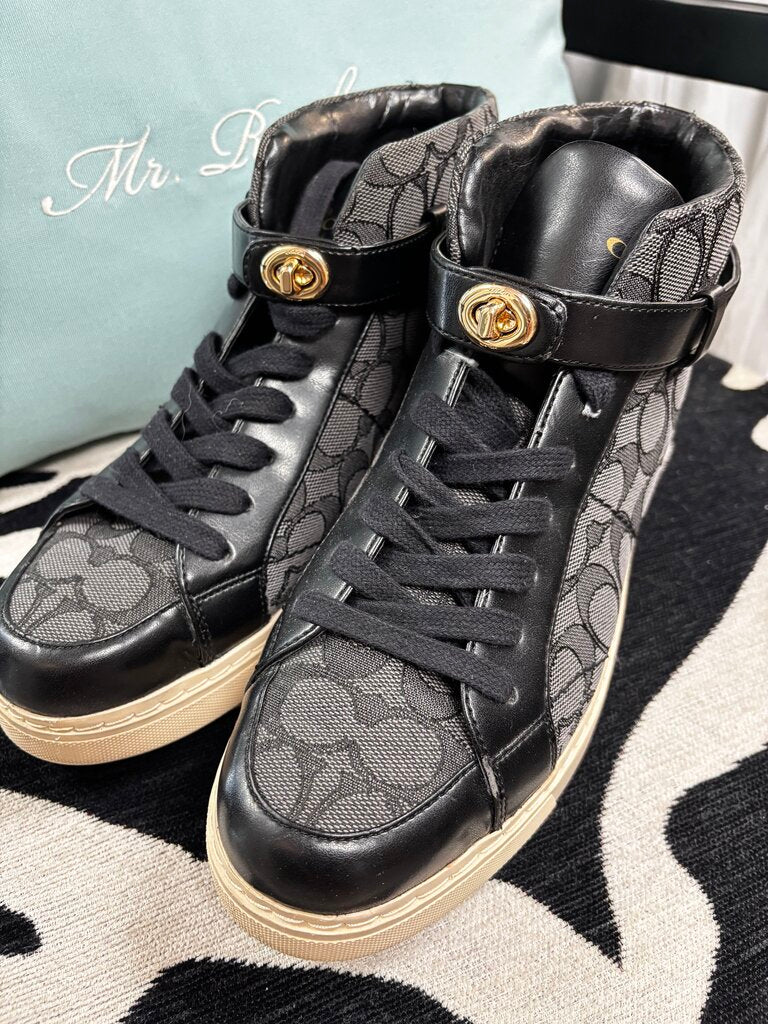 9.5 black coach high tops