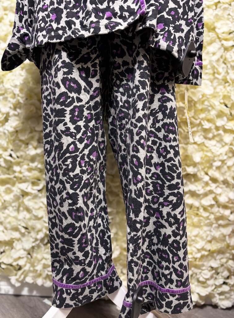 grey pink satin lounge pant