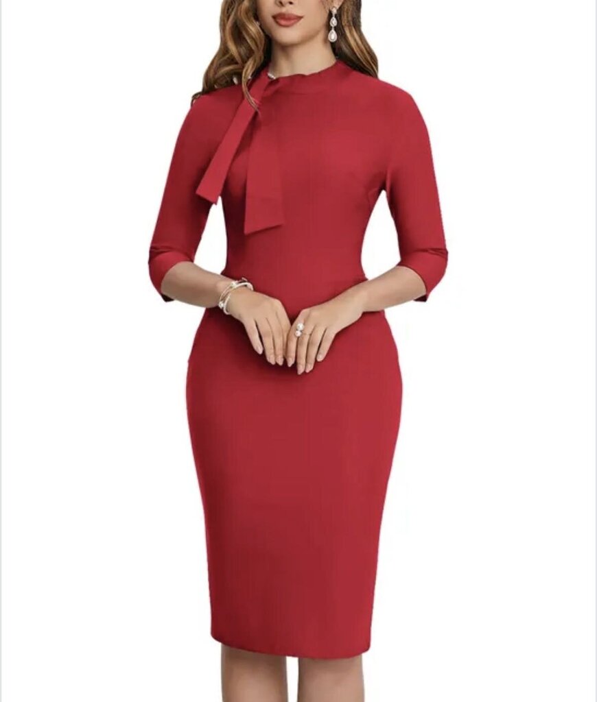 red long sleeve dress