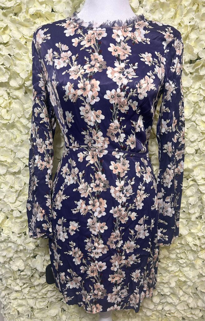 purple floral short dress