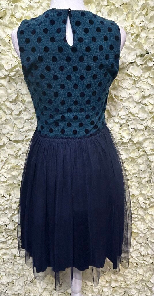 polka dot tulle blue dress