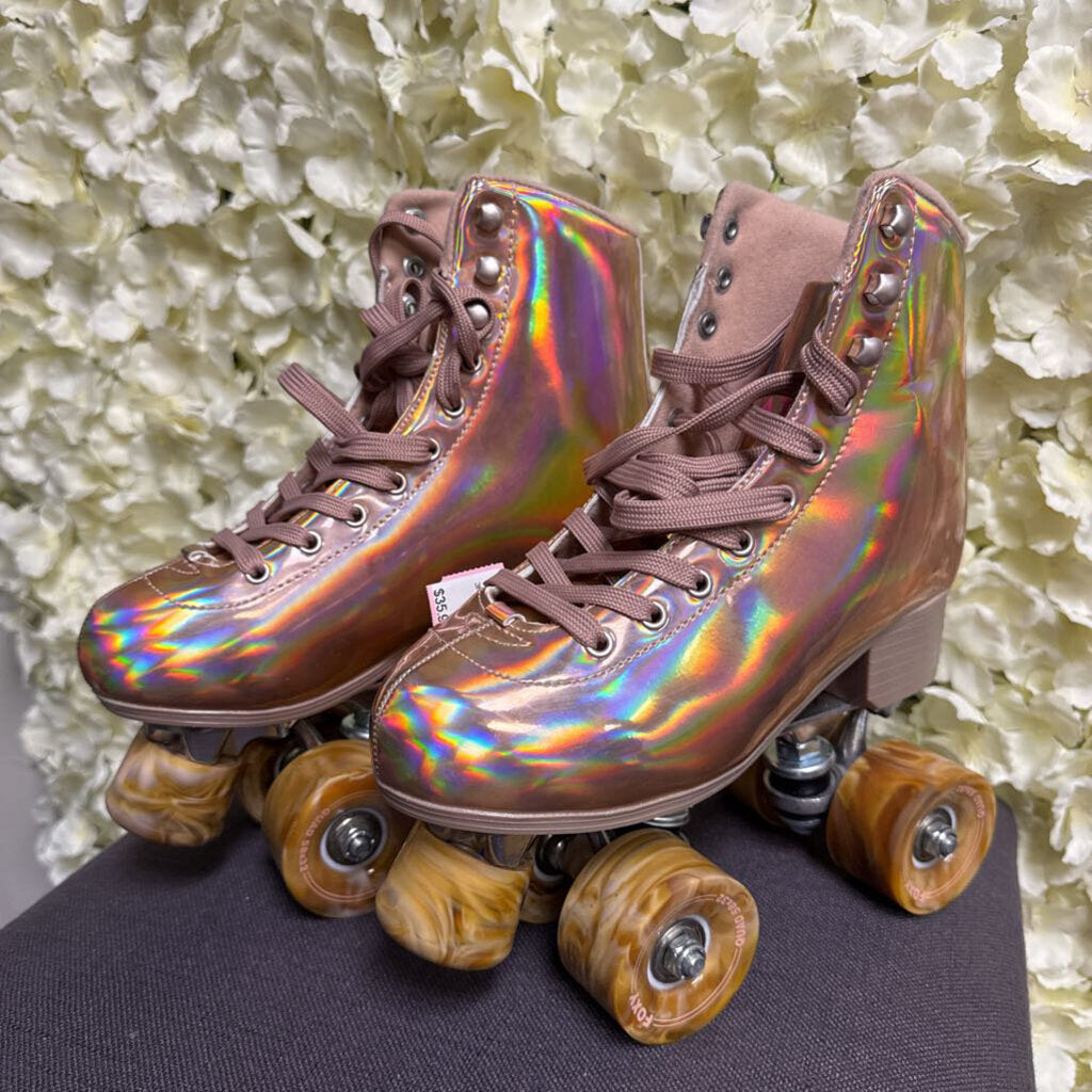 pink chrome quad skates