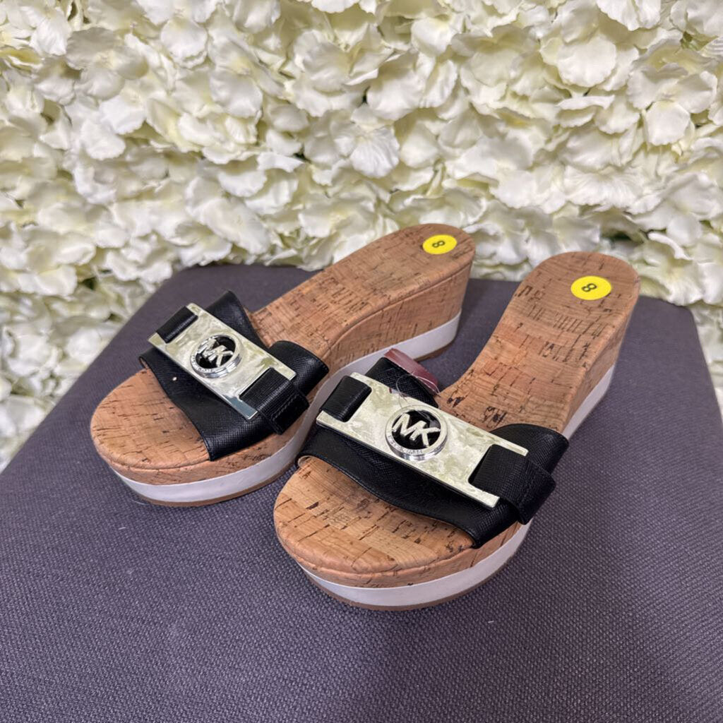 black cork sandal heel