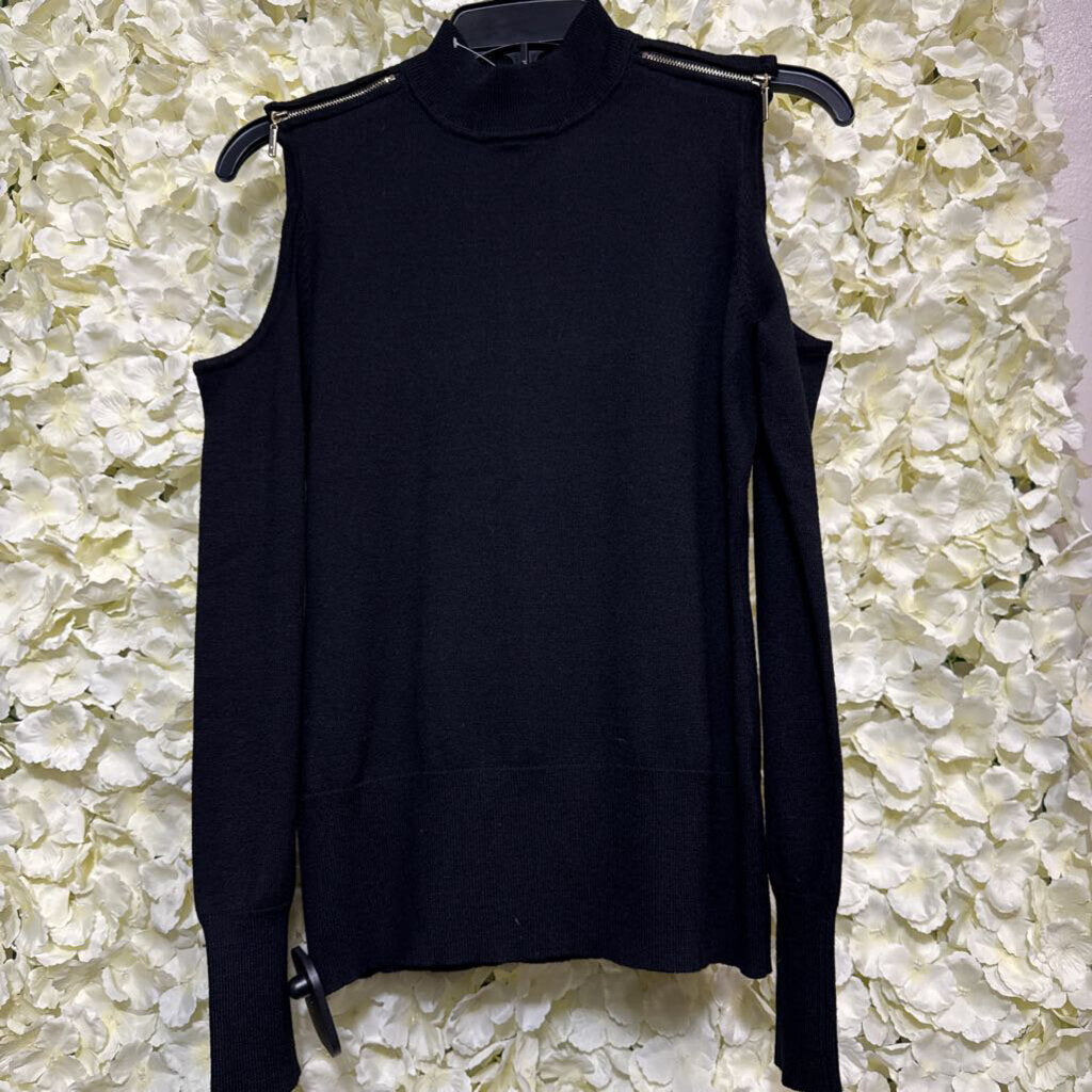 black long sleeve open shoulder