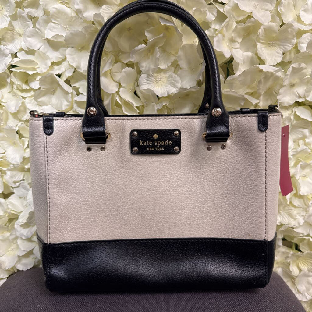 black white handbag