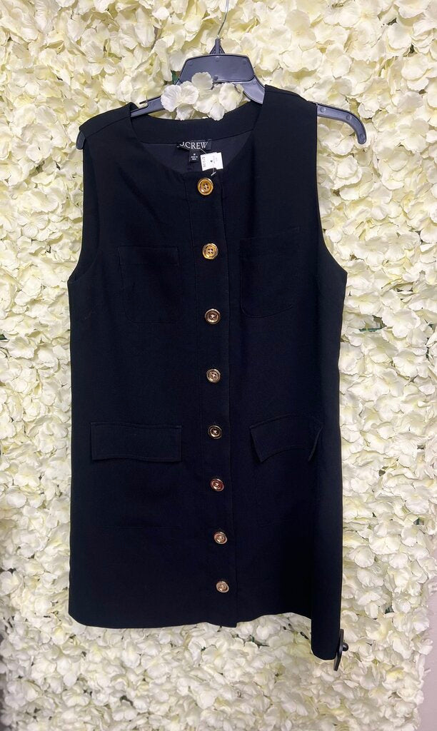 sleeveless midi dress with gold buttons going down