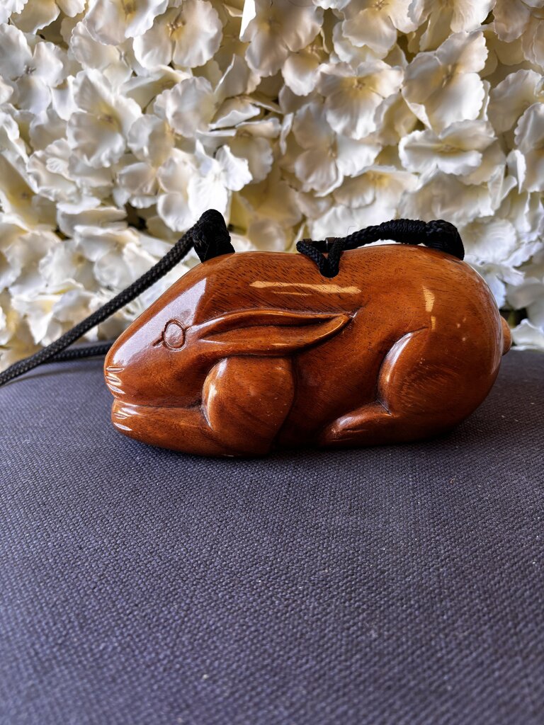 wooden rabbit crossbody purse