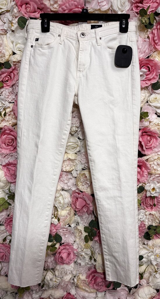 mid rise cigarette white jean