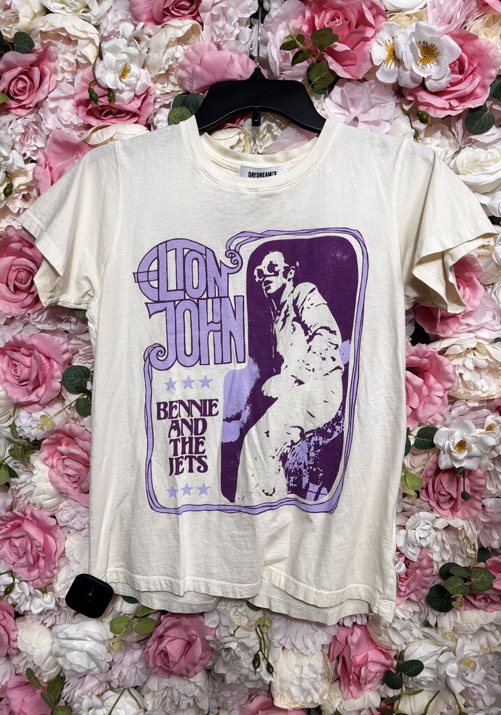 cream elton john purple tee