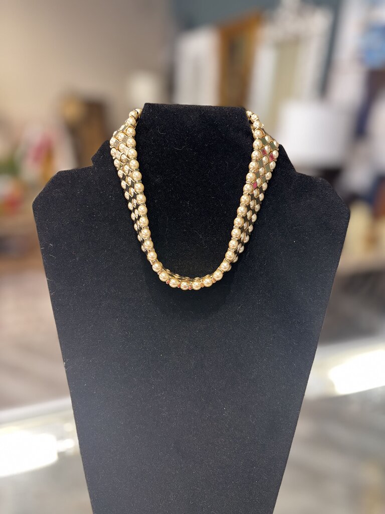 champagne pearl gold necklace