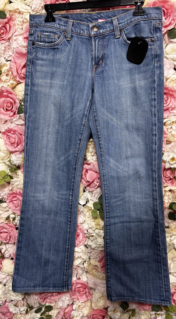 blue low waist bootcut jean