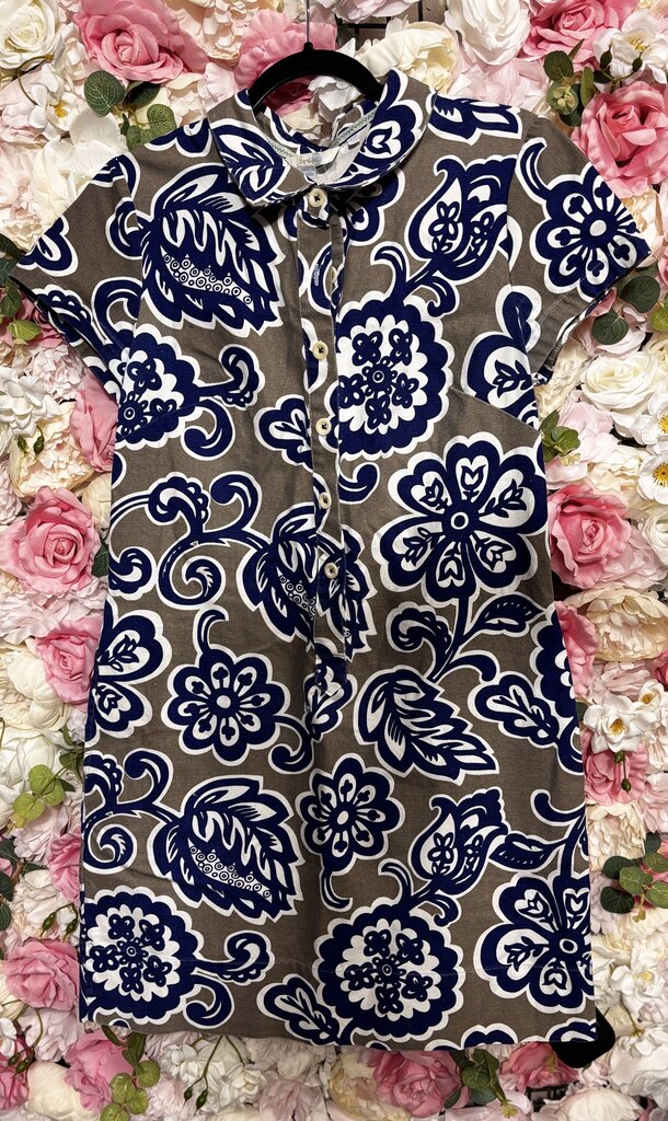 dark grey blue floral dress