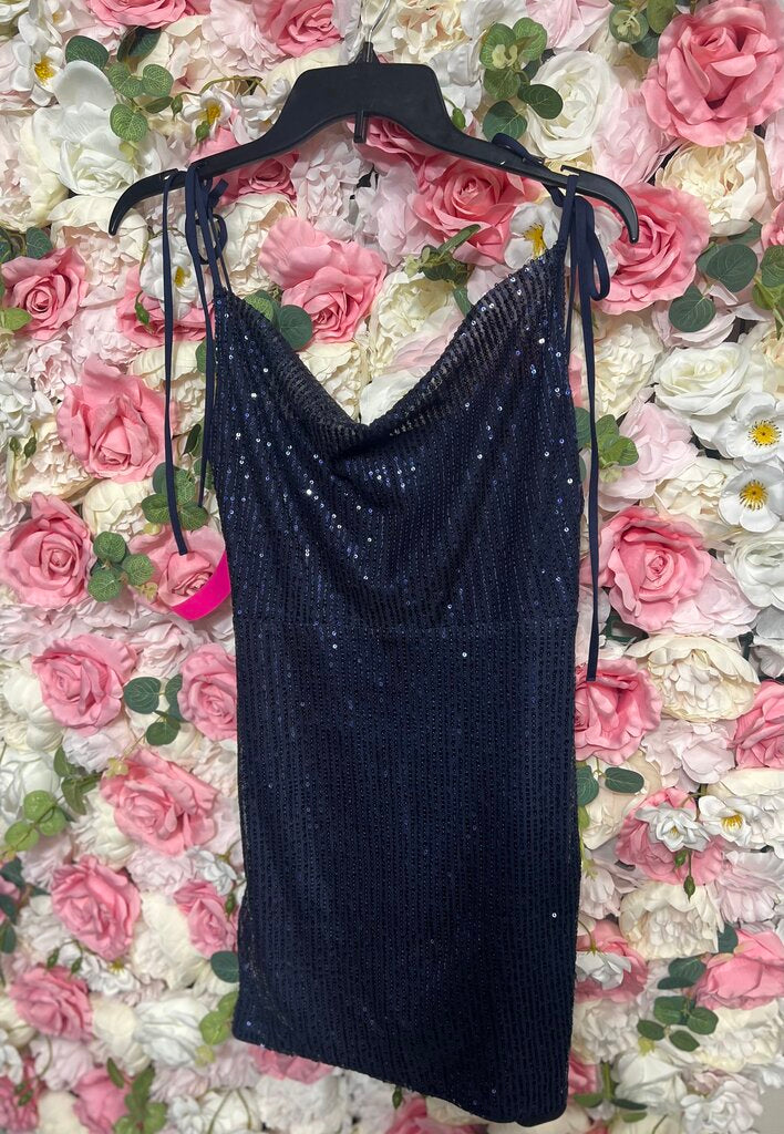 navy sequin dress