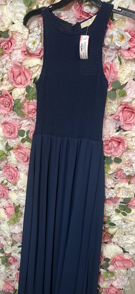 navy sleeveless maxi dress