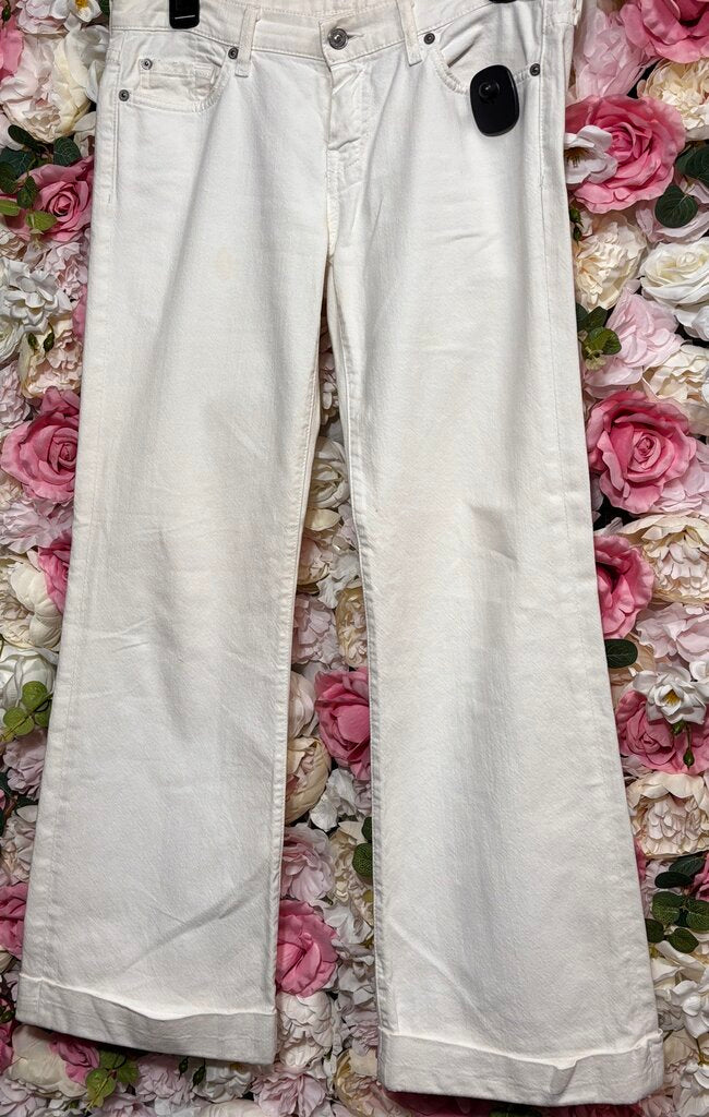 white wide leg jean