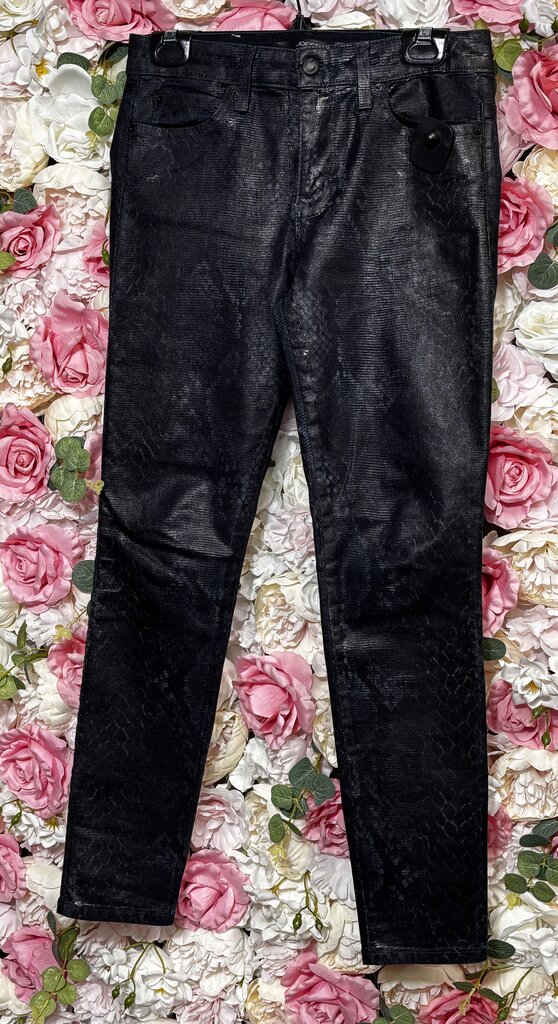 black snakeskin skinny jean