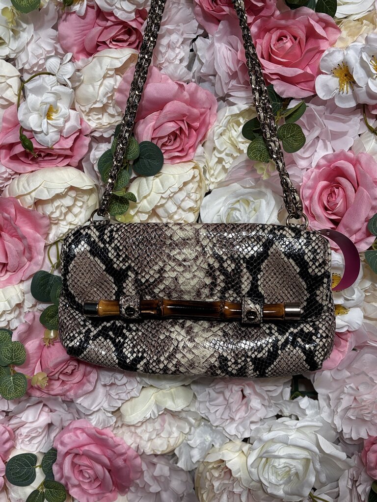 snakeskin shoulder bag