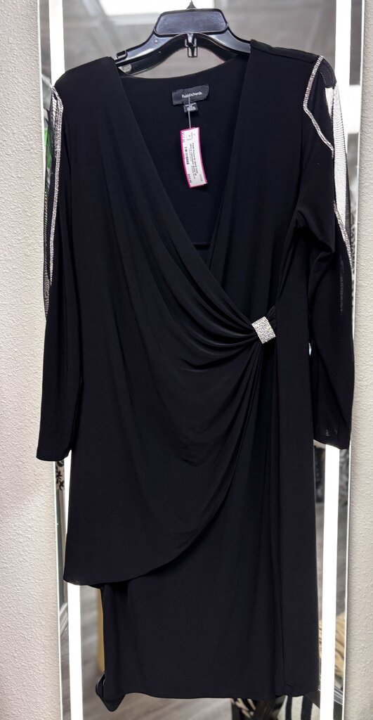 black long sleeve rhinestone dress