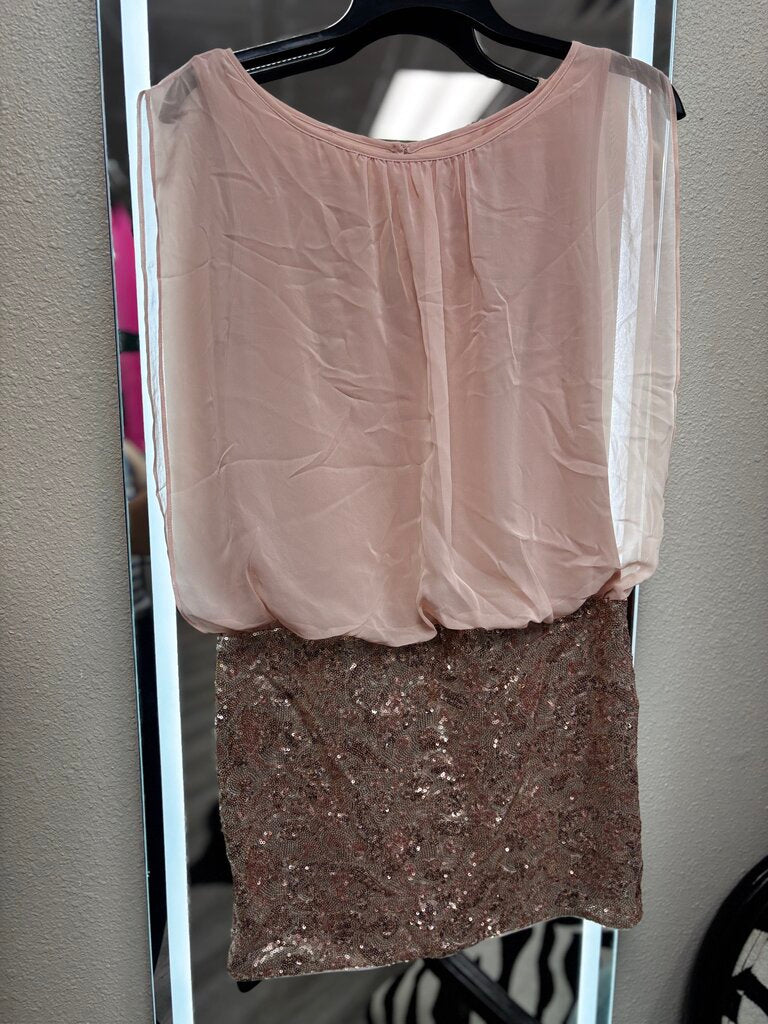 rose gold sequin sleeveless dress