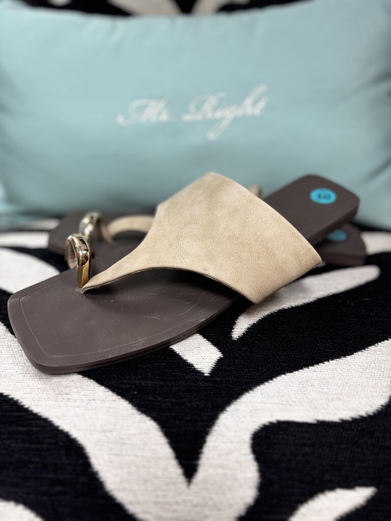 brown sandal gold beige leather