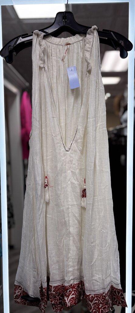 white sleeveless sheer dress